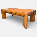 Vintage coffee table in solid elm from the 1970s.