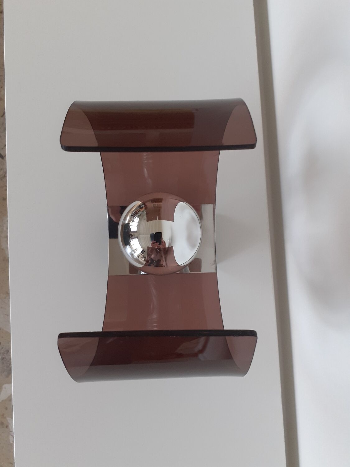 Space age plexiglass wall light.