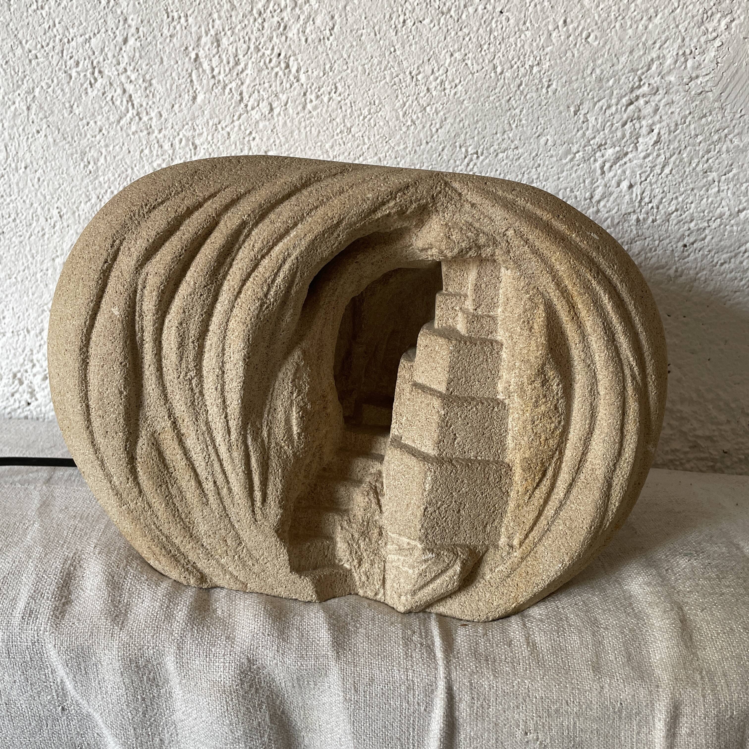 Arsene Galisson lamp in stone vintage design 1970