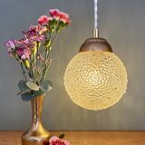 Vintage globe pendant light in molded glass