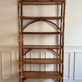 Tall rattan shelf