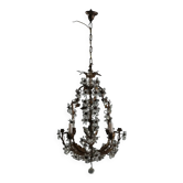 Antique golden metal chandelier, Italy, 20th century