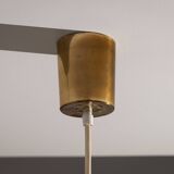 Hanging lamp with smoked Murano glass and opaline inner shade