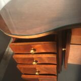 1940 desk in kidney shape with 8 drawers, 2 doors and footrest royere style