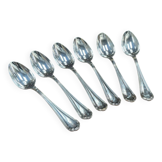 Set of 6 large silver-plated metal spoons, christofle spartours model