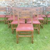 Rustic old oak chairs