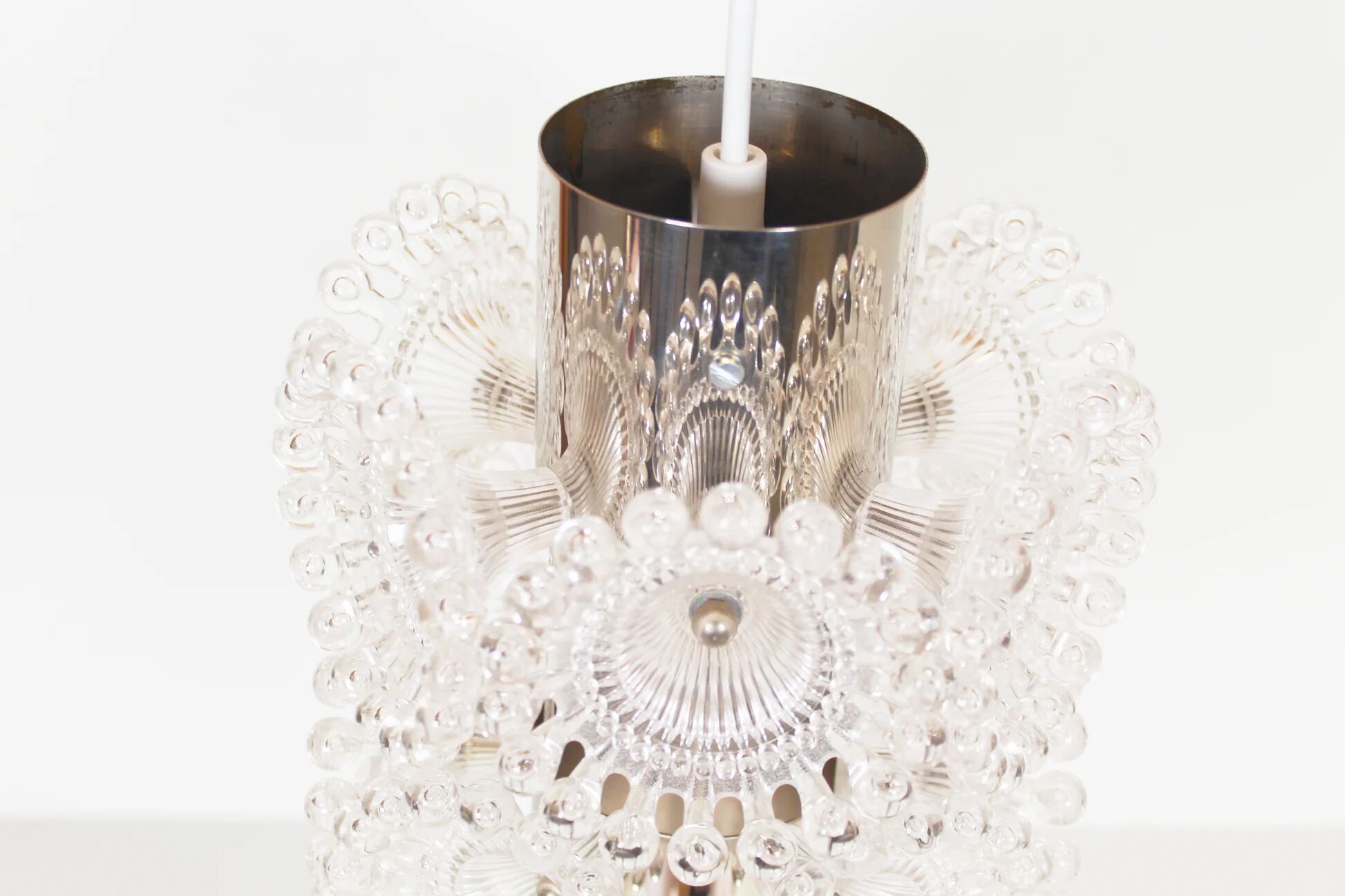 1970s chrome pendant lamp by Solken Leuchten - 3 available