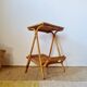 Vintage rattan and bamboo side table – 1960s Riviera style -