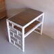 Pair of bedside tables in bamboo effect wood and woven wicker