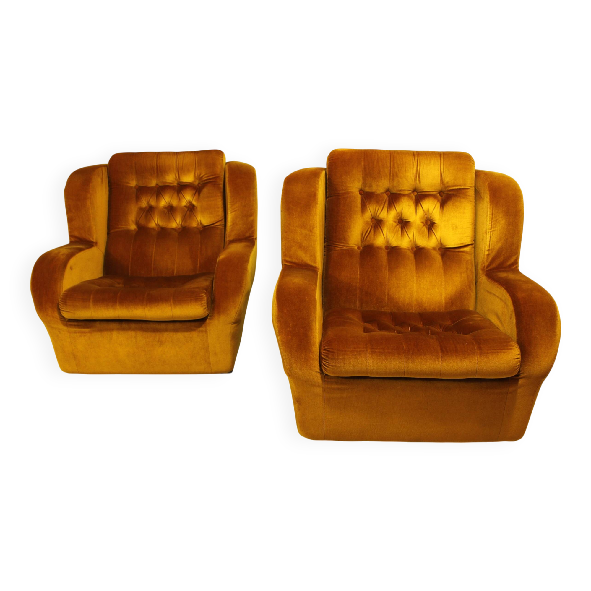 A Pair of Vintage Comfortable Armchairs, Jitona, 1980s