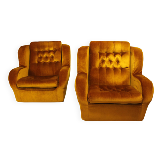 A Pair of Vintage Comfortable Armchairs, Jitona, 1980s