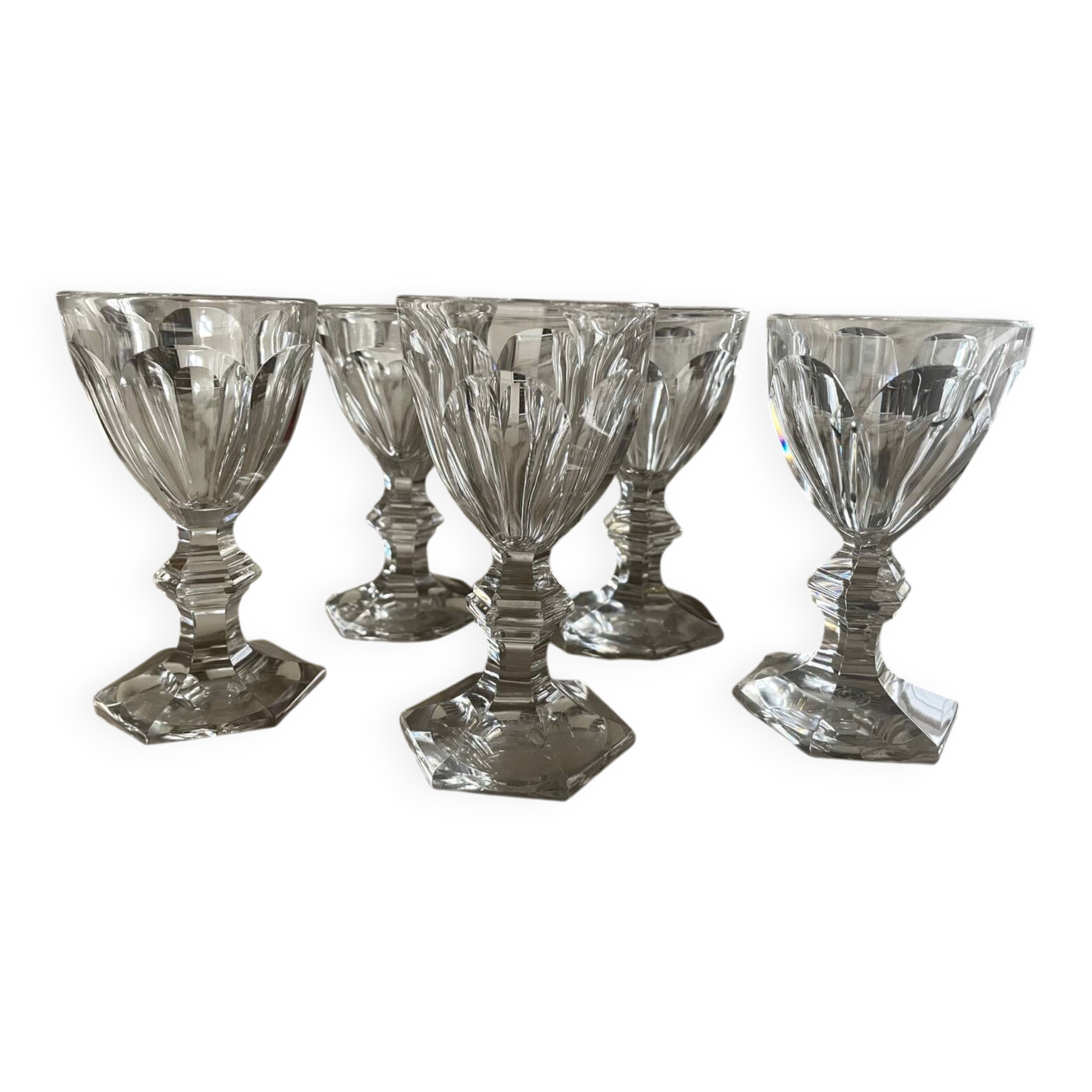 5 Harcourt-style port glasses