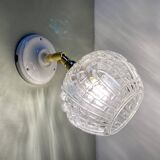 Vintage molded glass globe wall light