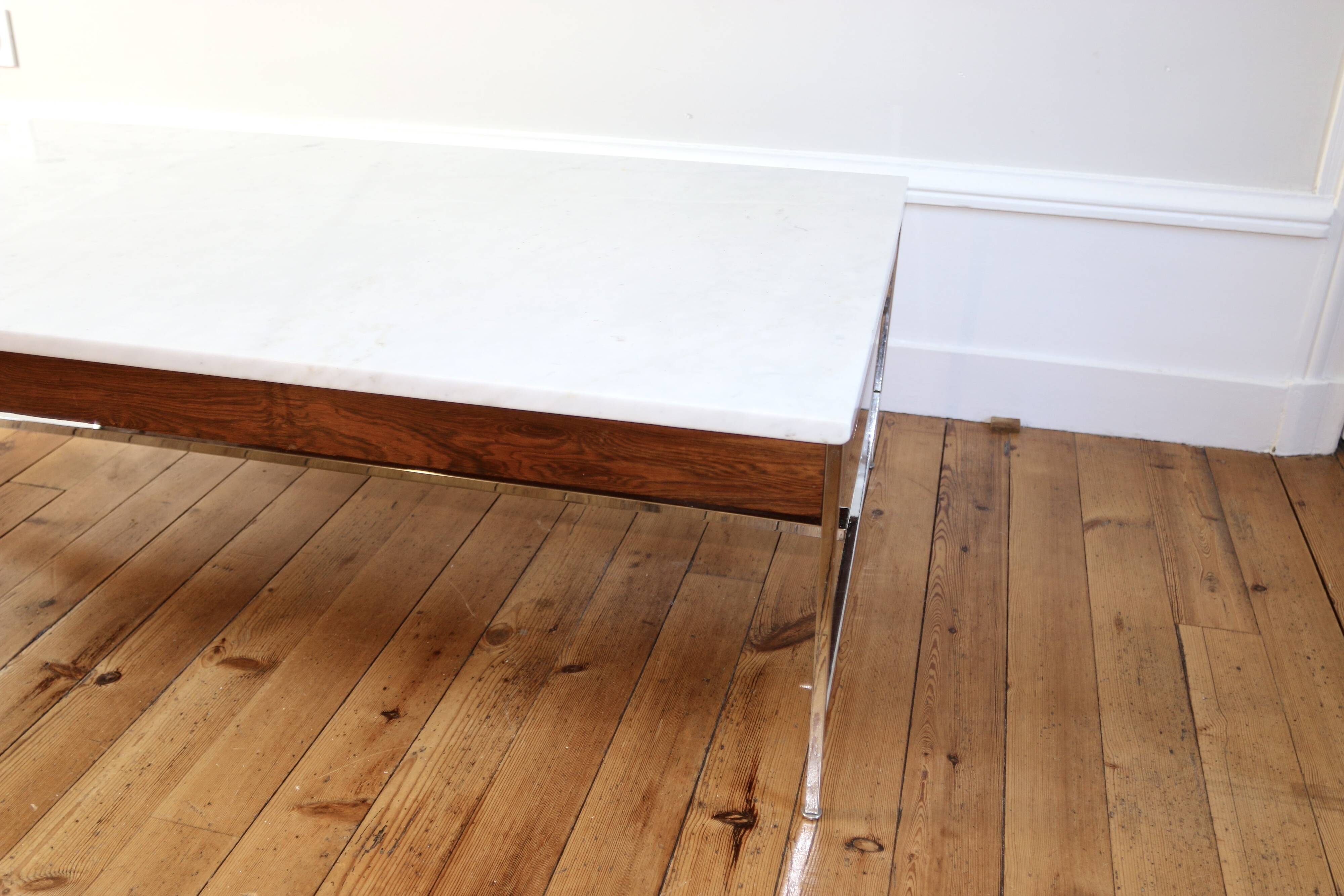 Table basse design marbre et palissandre Georges Nelson 1970