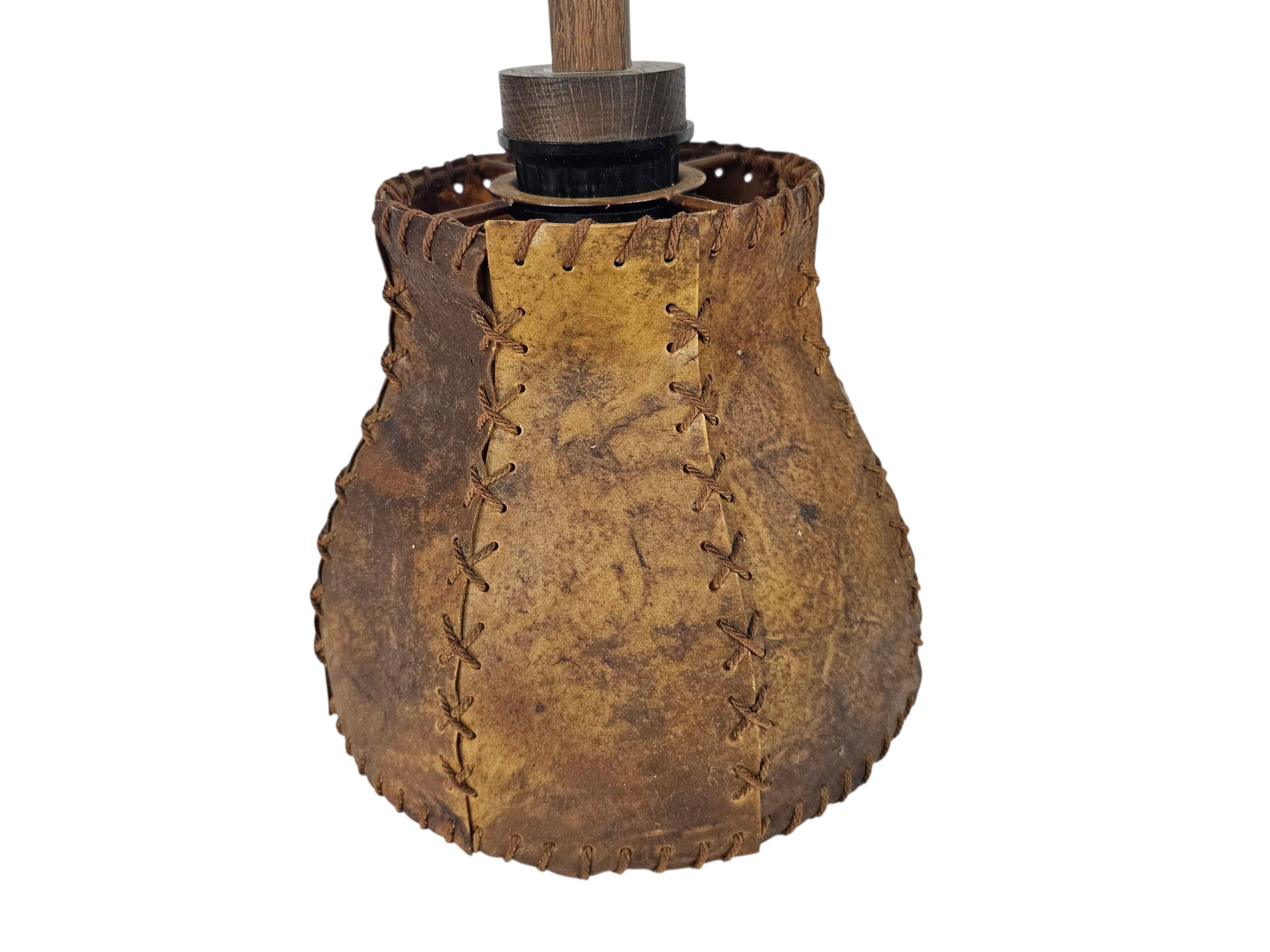 Scissor lamp | Harmonica lamp | wall lamp | vintage | oak | pig's bladder |