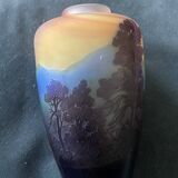 Gallé Blue Line Vase from the Vosges