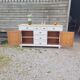 Buffet en bois patiné blanc