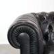 Set consisting of a cowhide leather Chesterfield sofa and matching ottoman