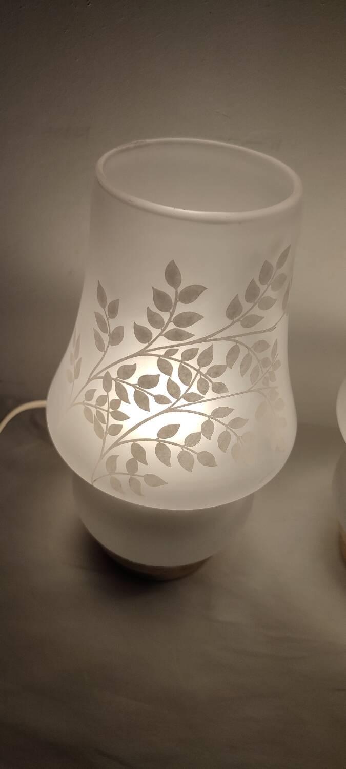 Paire des lampes de table en cristal. Espagne années 1990.