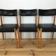 Set de 3 chaises Baumann années 60 hêtre et simili cuir