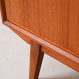 Library with small teak sideboard