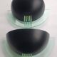 Pair of vintage black metal and plexiglass half-moon wall lights