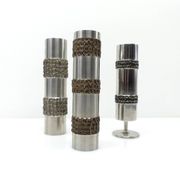3 vases brutalistes BMF en métal – Allemagne, années 1970