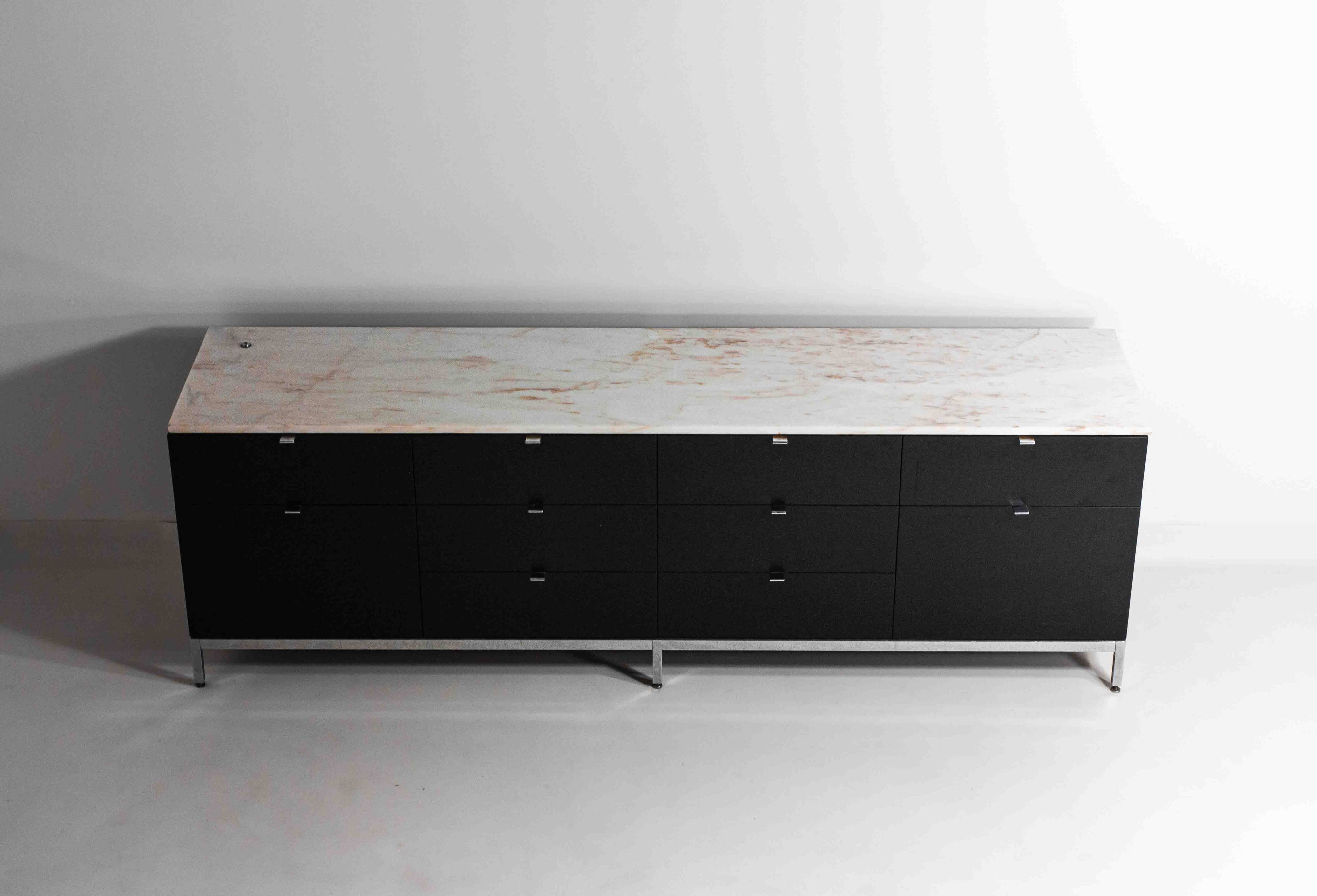 Executive sideboard by Florence Knoll with 'rosé aurore' marble top