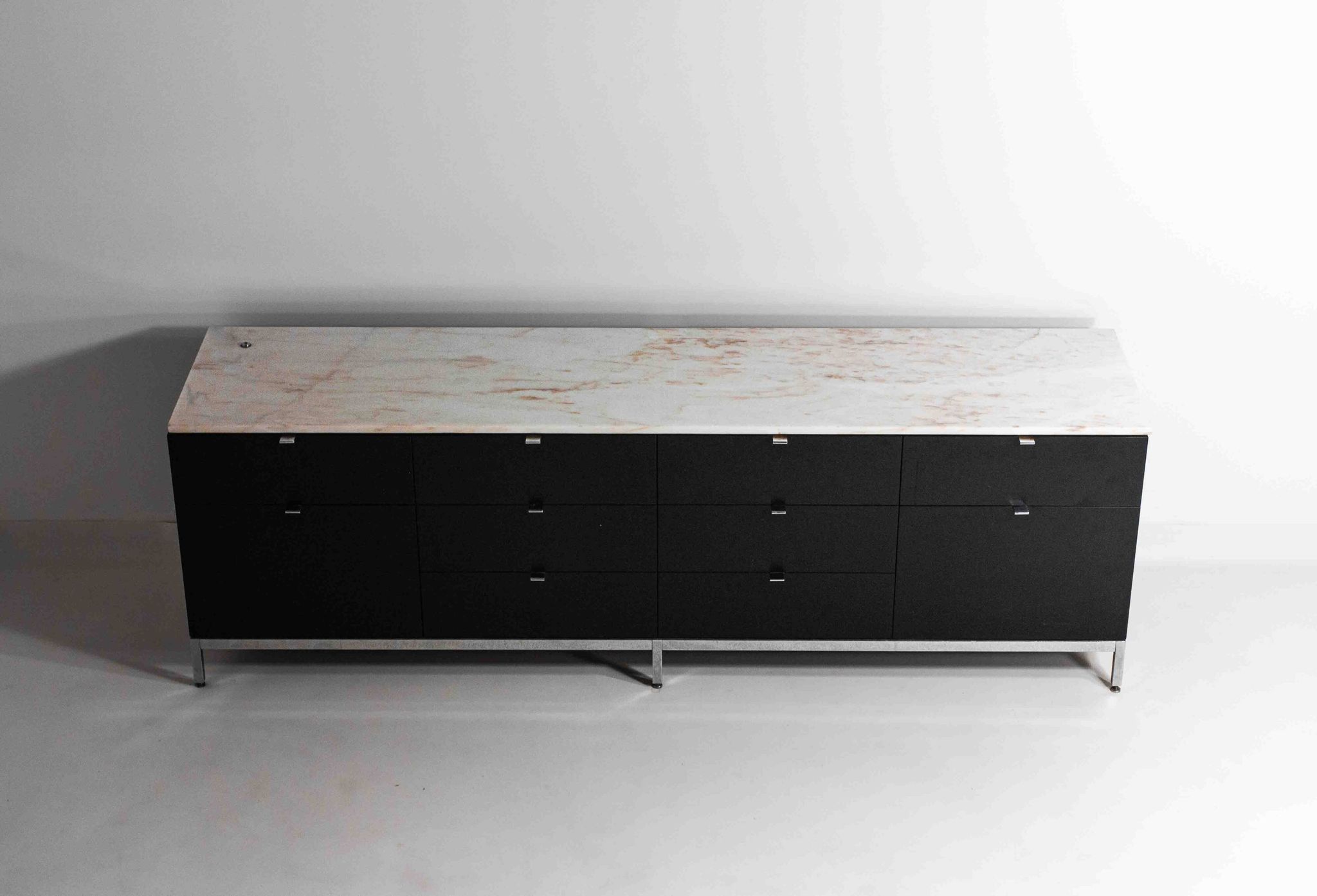 Executive sideboard by Florence Knoll with 'rosé aurore' marble top
