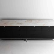 Executive sideboard by Florence Knoll with 'rosé aurore' marble top