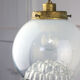 Vintage Murano Glass & Brass Pendant Lamp