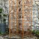 Vintage 1960s curved rattan screen