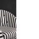 Mid-century modern Scandinavian rounded armchairs with black and white stripes, 1960s.