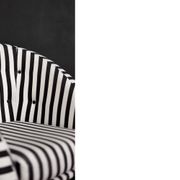 Mid-century modern Scandinavian rounded armchairs with black and white stripes, 1960s.