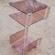Transparent and smoked two-tone plexiglass console on wheels, 70 years