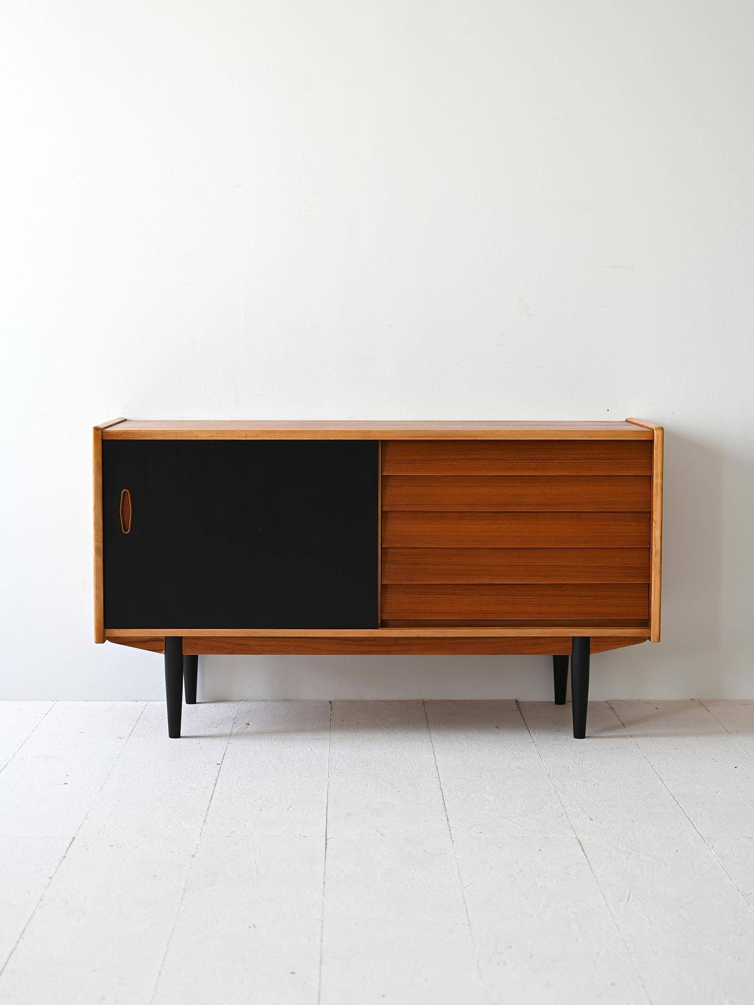 Scandinavian sideboard black accents