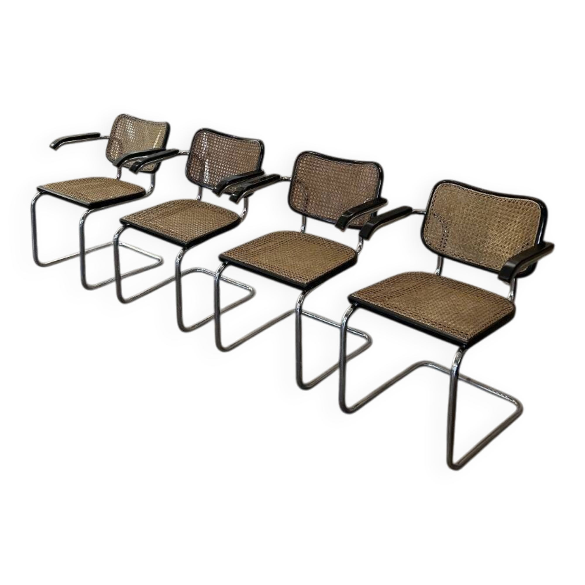 4 original Cesca chairs by Marcel Breuer