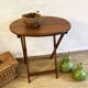 Solid wood oval folding side table