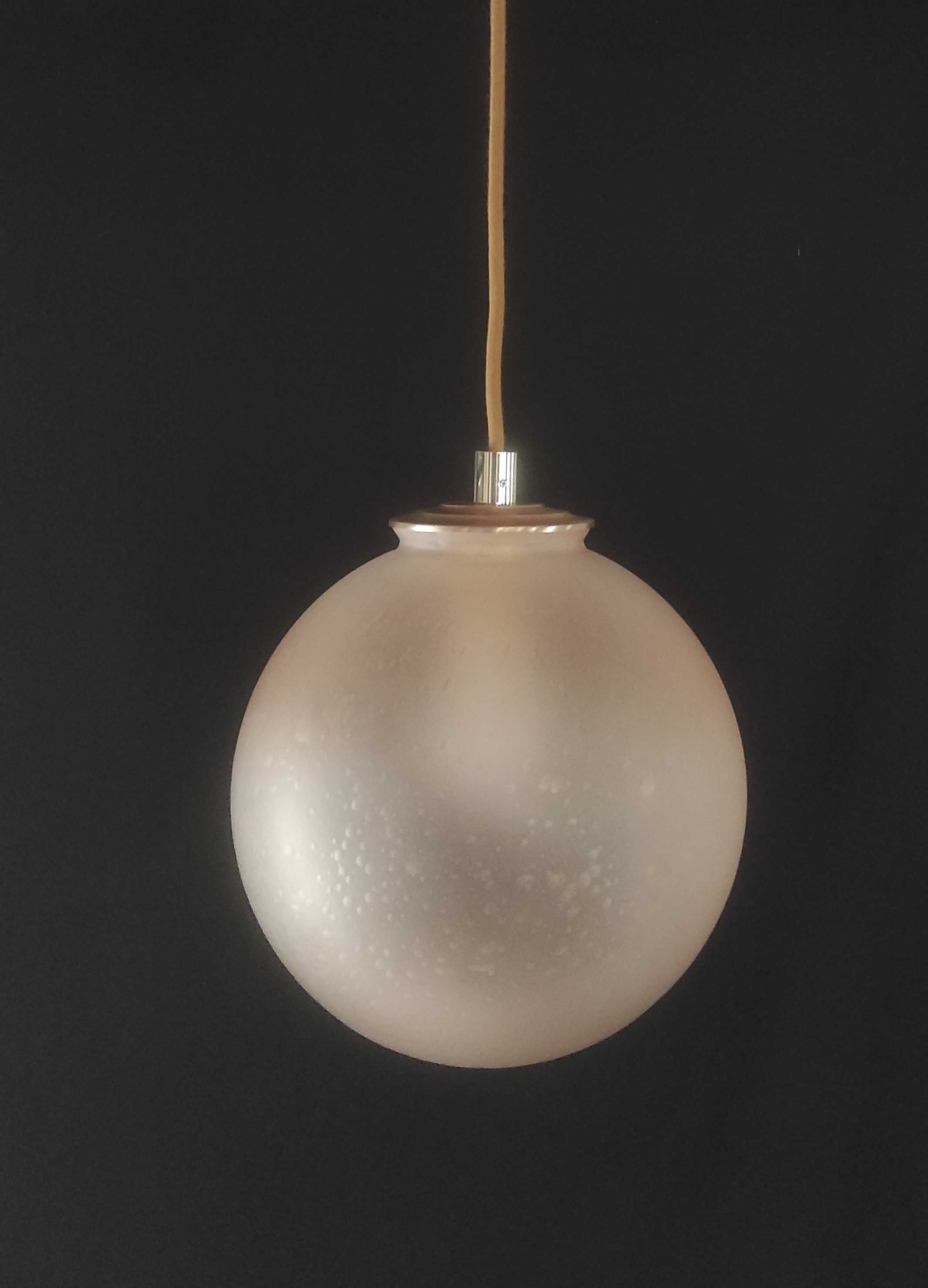 Suspension globe blown glass gilded