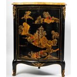 Pair of black wood corner buffets