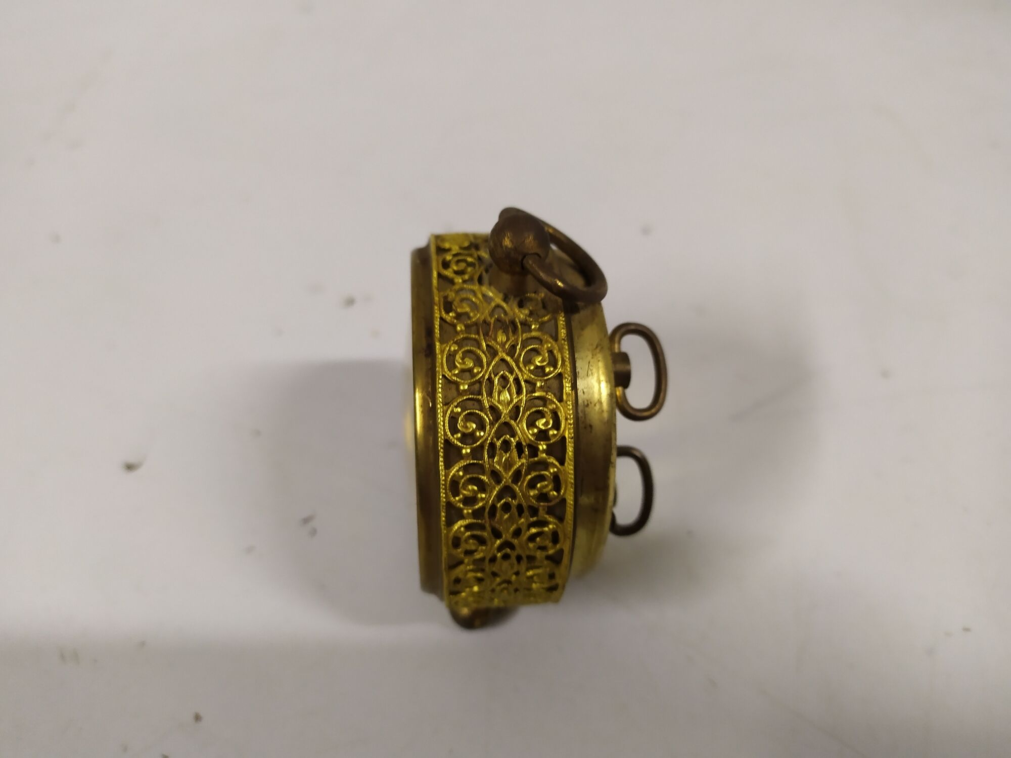 beautiful little golden mechanical alarm clock - vintage - TALGO - works