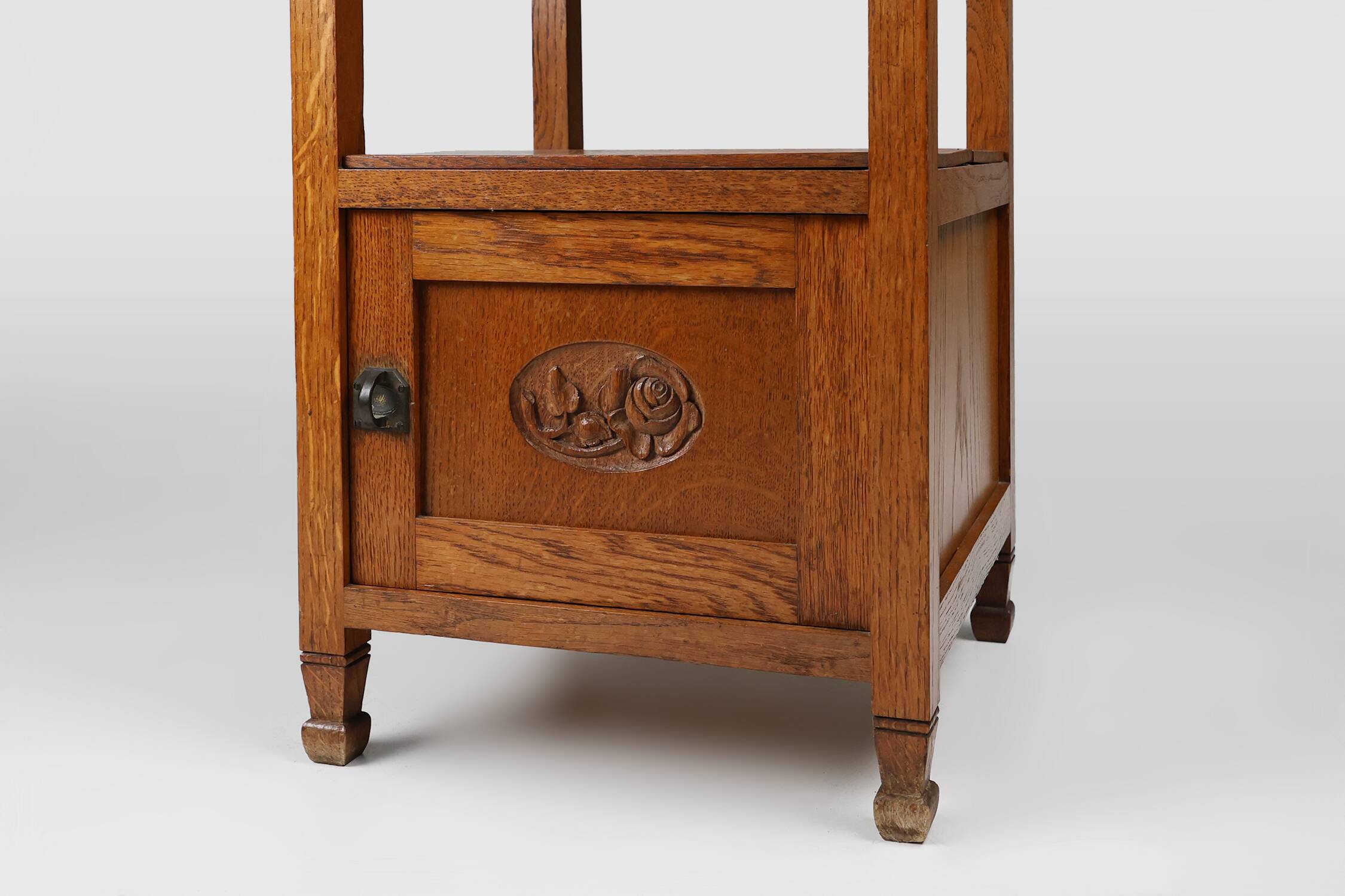 French Art Deco bedside table with a Carrara marble top, circa 1920.