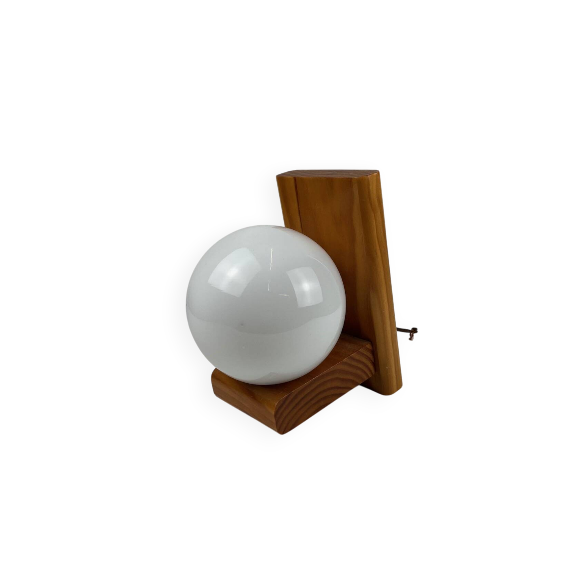 MCM wood and glass wall sconce