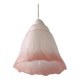 Mid-century white and pink glass suspension light, French vintage from the 1950s to 1960s.