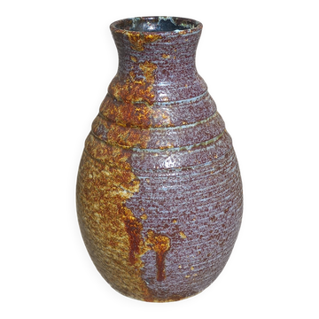 Vase en céramique d'Accolay 27cm des années 70
