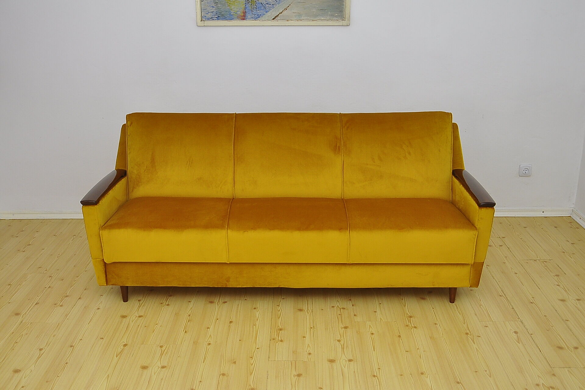 Mid-century velvet sofa daybed, 1960s