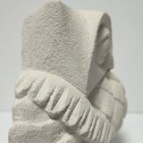 Signed stone owl sculpture
