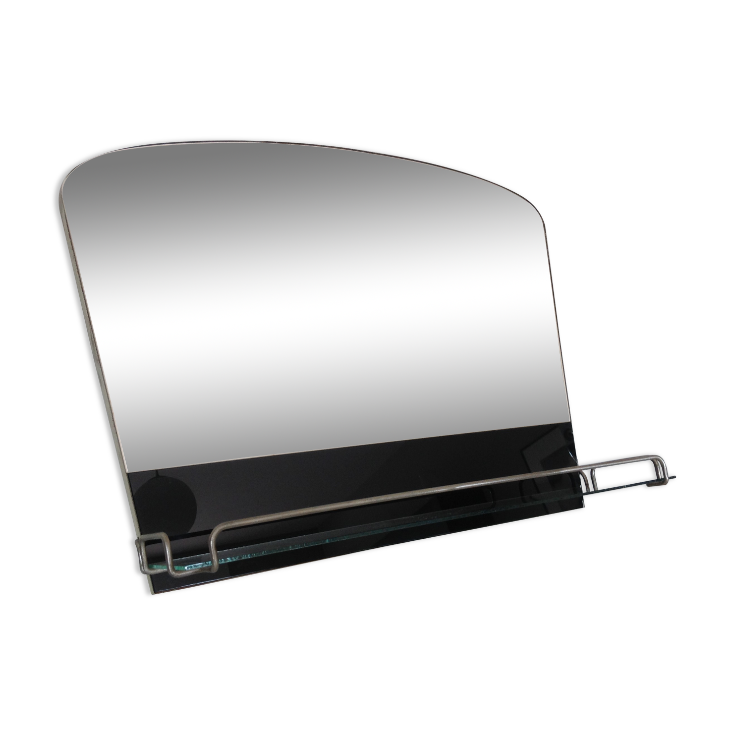 Two-tone bathroom mirror with its tablet, vintage 50s/60s