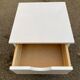 Scandinavian bedside table in solid beige wood with 2 drawers