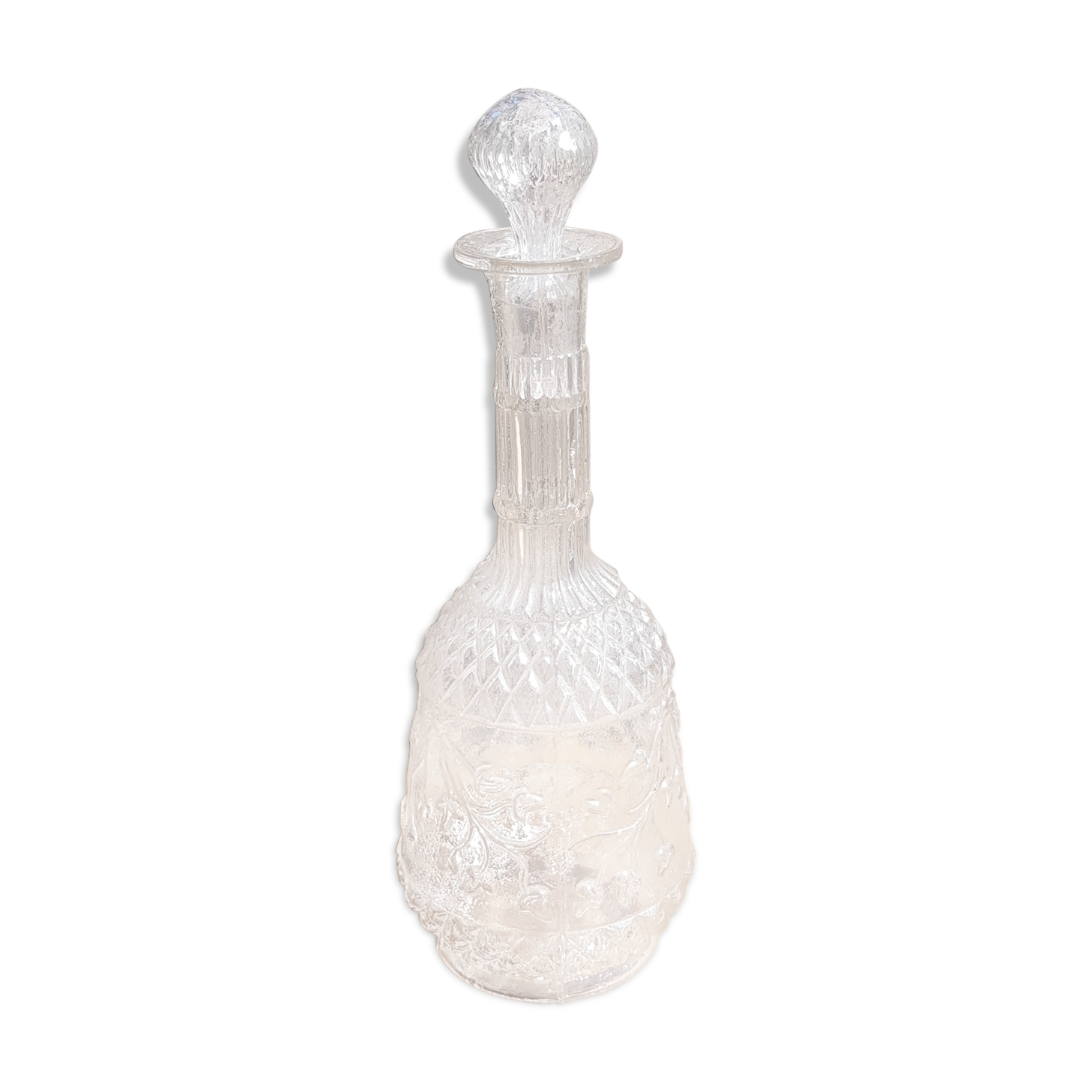 Glass floral carafe